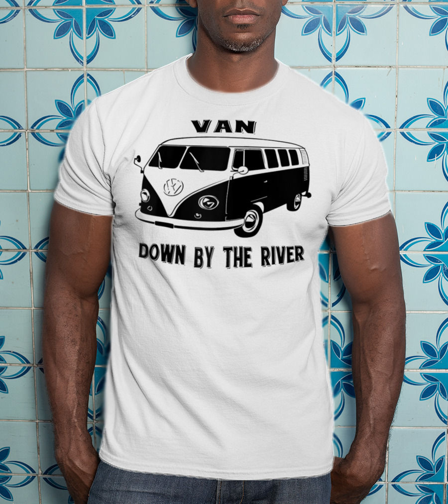 Classic Vintage 1960 Van Microbus Down By The River T-Shirt