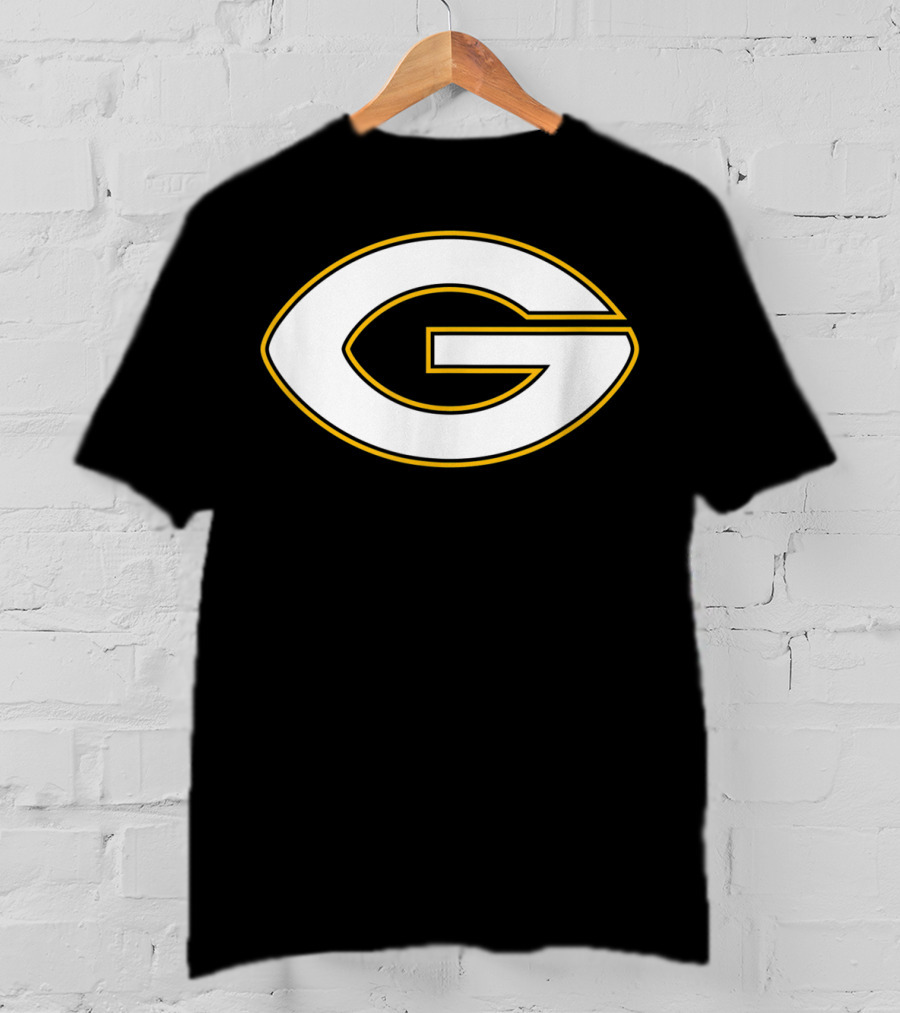 Green Bay Packers Football Shape Letter G T-Shirt