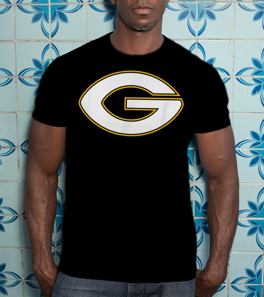 Green Bay Packers Football Shape Letter G T-Shirt