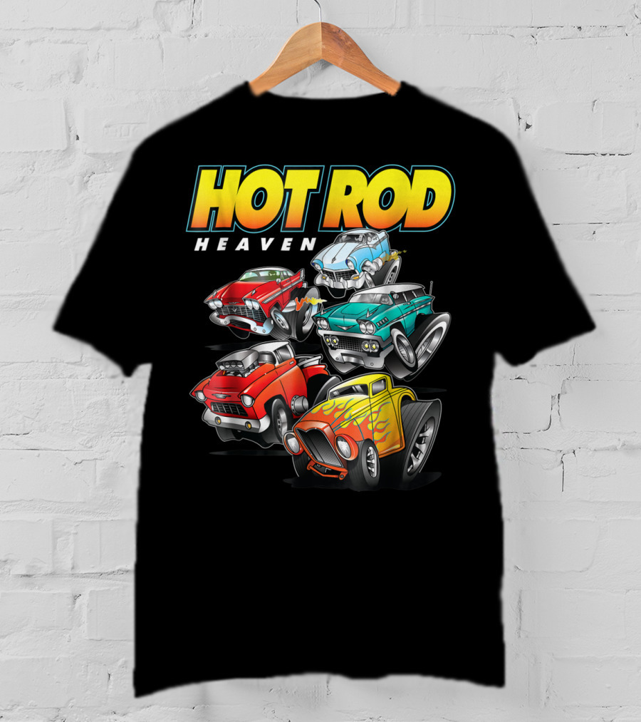 Hot Rod Heaven Classic And Antique Cars Vintage Style Collection T-Shirt