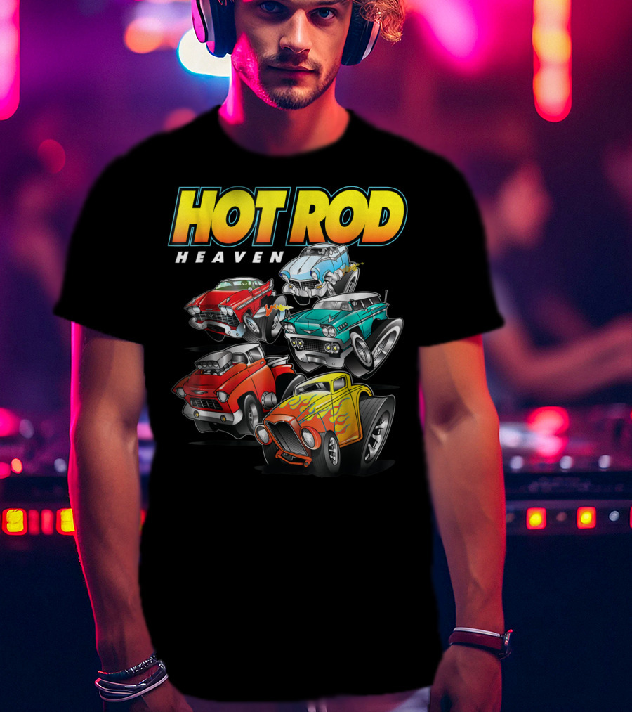 Hot Rod Heaven Classic And Antique Cars Vintage Style Collection T-Shirt