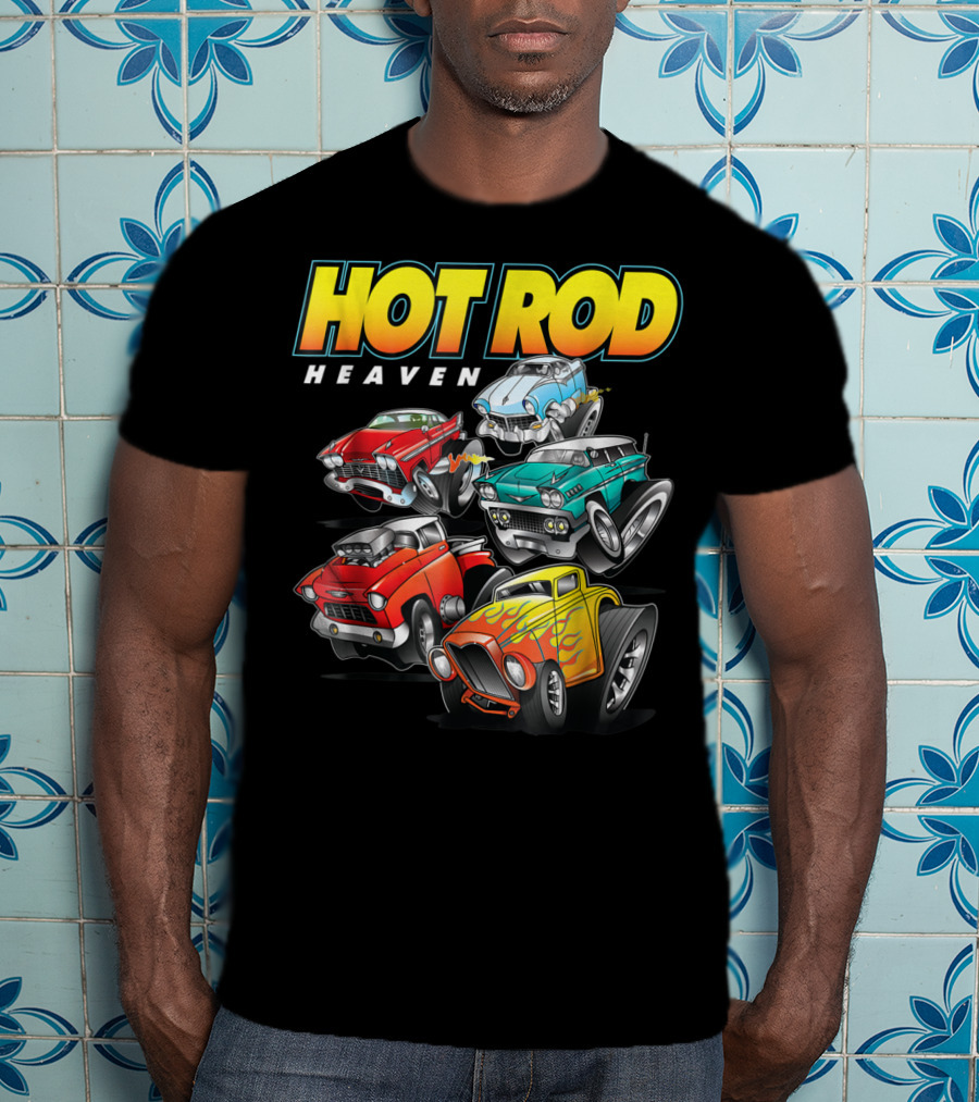 Hot Rod Heaven Classic And Antique Cars Vintage Style Collection T-Shirt