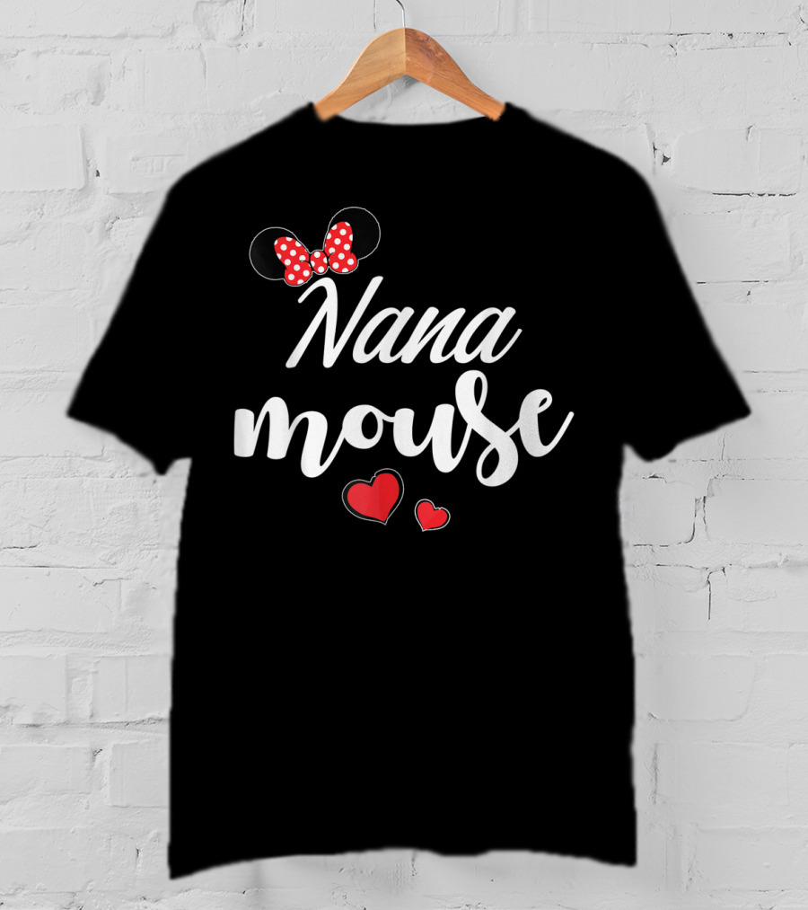 Nana Mouse With Polka Dot Bow And Red Hearts T-Shirt