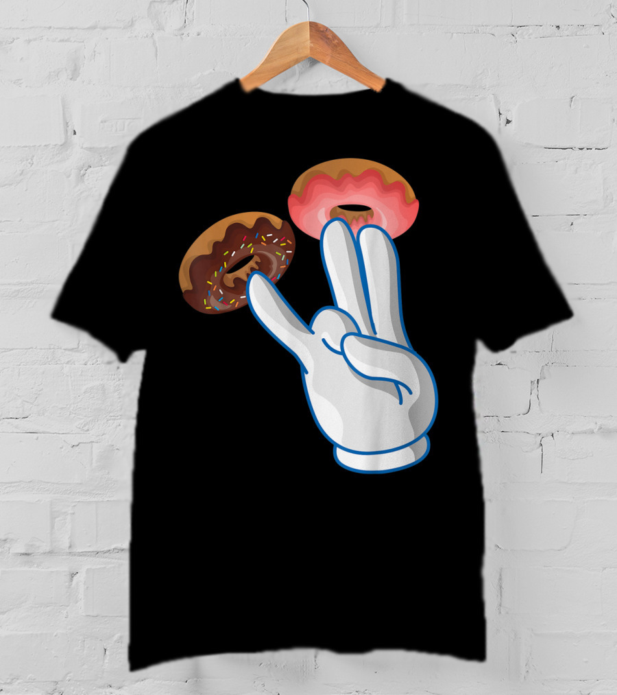 2 In The Pink 1 In The Stink Hand Gesture With Two Sprinkle Donuts Dark Humor T-Shirt