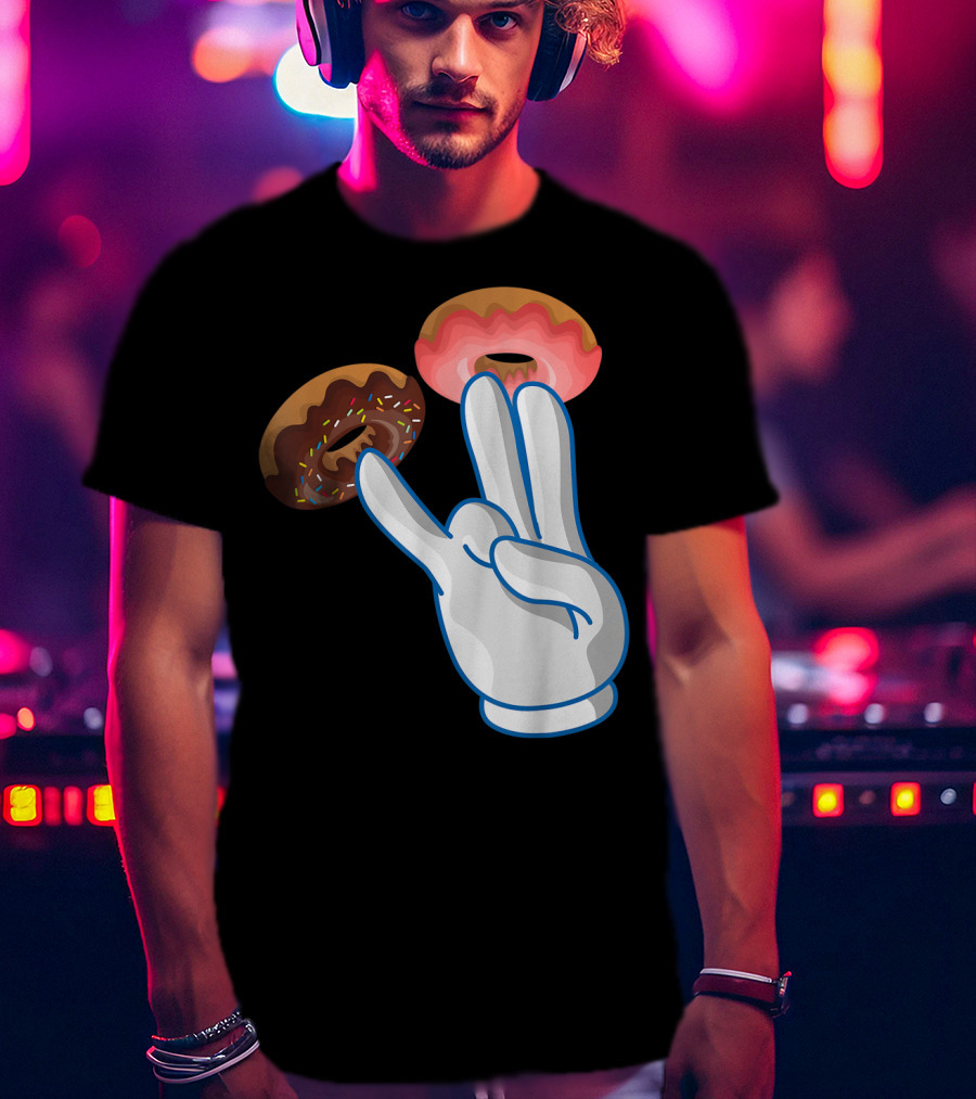 2 In The Pink 1 In The Stink Hand Gesture With Two Sprinkle Donuts Dark Humor T-Shirt