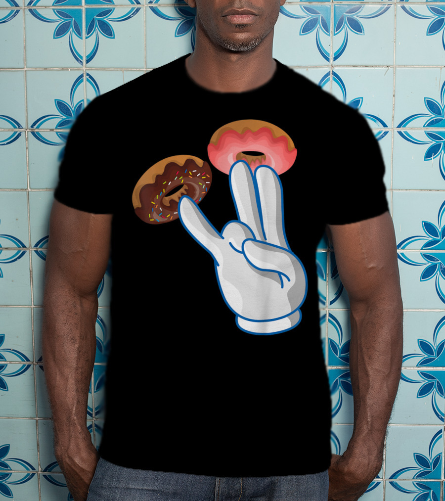2 In The Pink 1 In The Stink Hand Gesture With Two Sprinkle Donuts Dark Humor T-Shirt