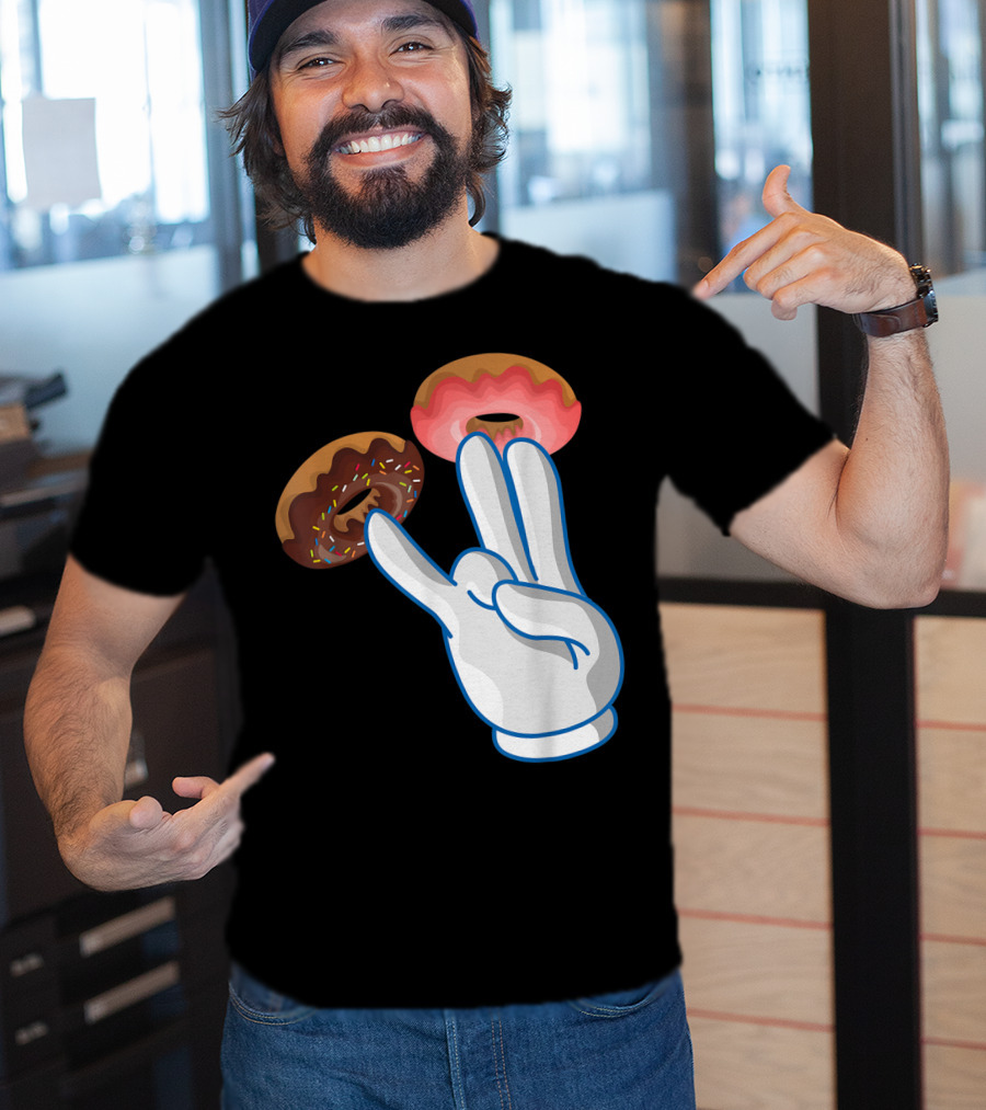 2 In The Pink 1 In The Stink Hand Gesture With Two Sprinkle Donuts Dark Humor T-Shirt