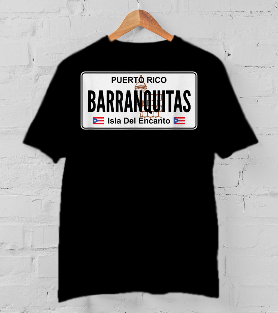 Puerto Rico Barranquitas Isla Del Encanto License Plate T-Shirt