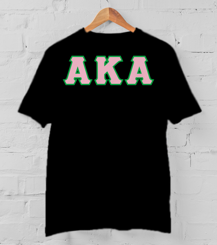 AKA Pink And Green Greek Sorority Letters T-Shirt