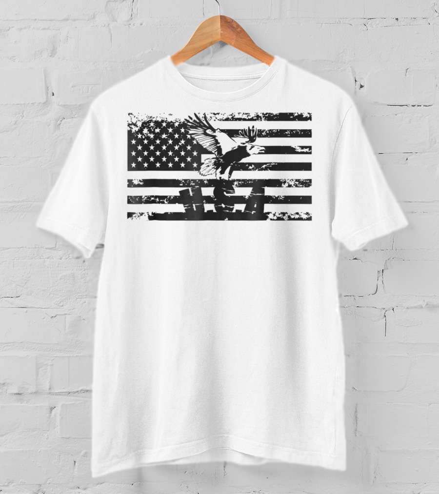 American Flag Eagle USA Patriot Military T-Shirt