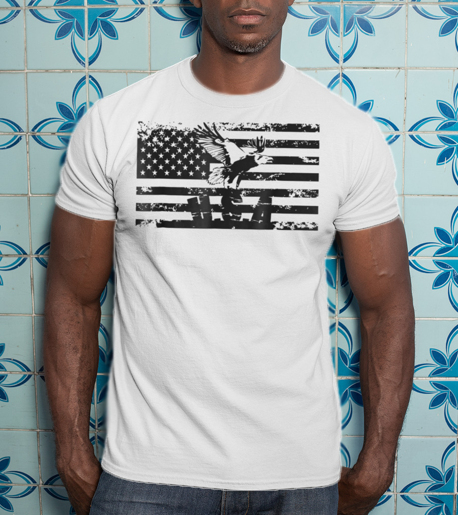 American Flag Eagle USA Patriot Military T-Shirt