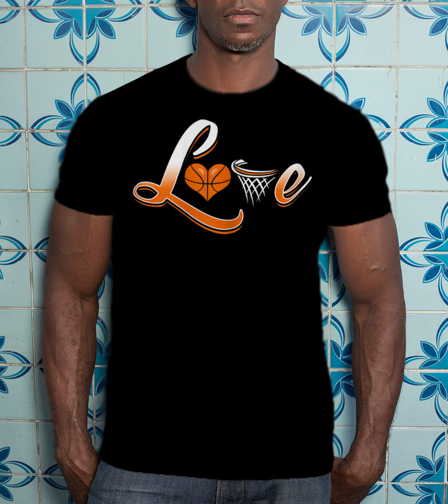 Love Basketball Heart Net T-Shirt