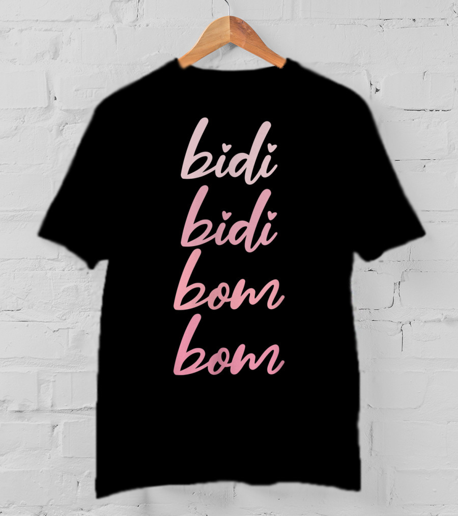 Bidi Bidi Bom Bom Latina Mexican Spanish Cumbia Heart Script T-Shirt