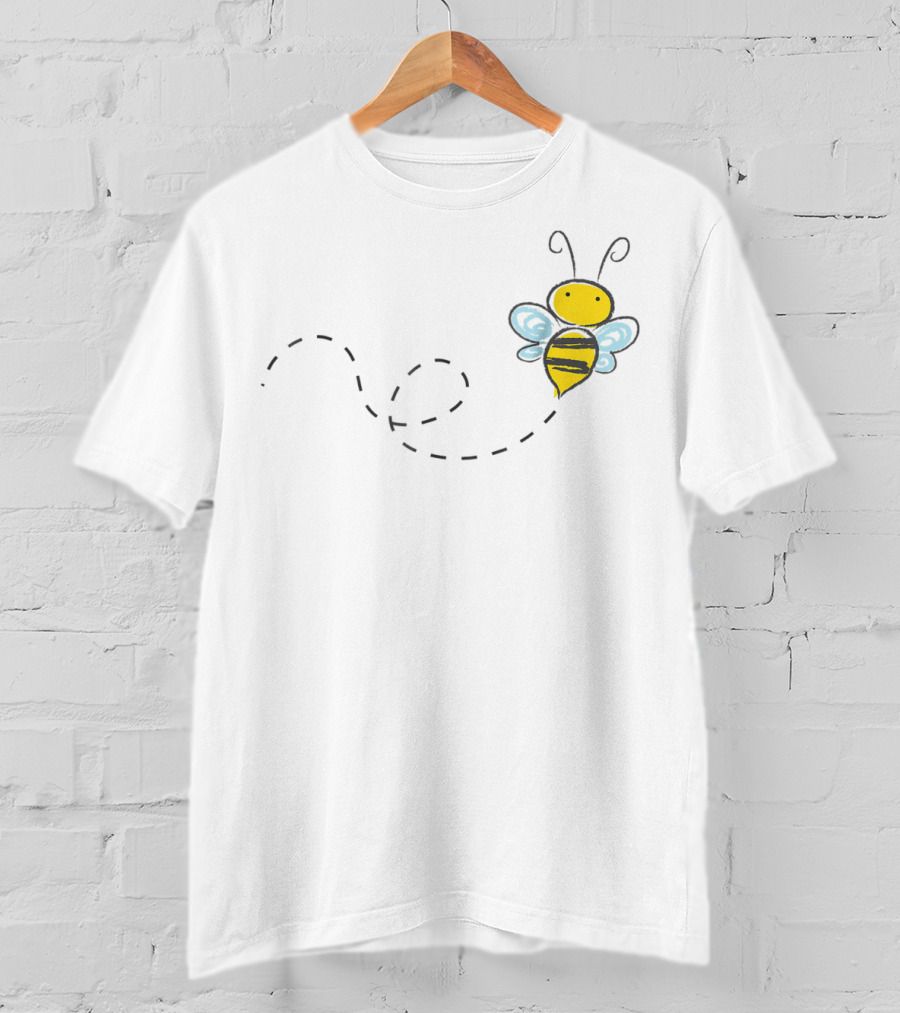 Bumble Bee Cute Doodle With Wings And Flight Path T-Shirt