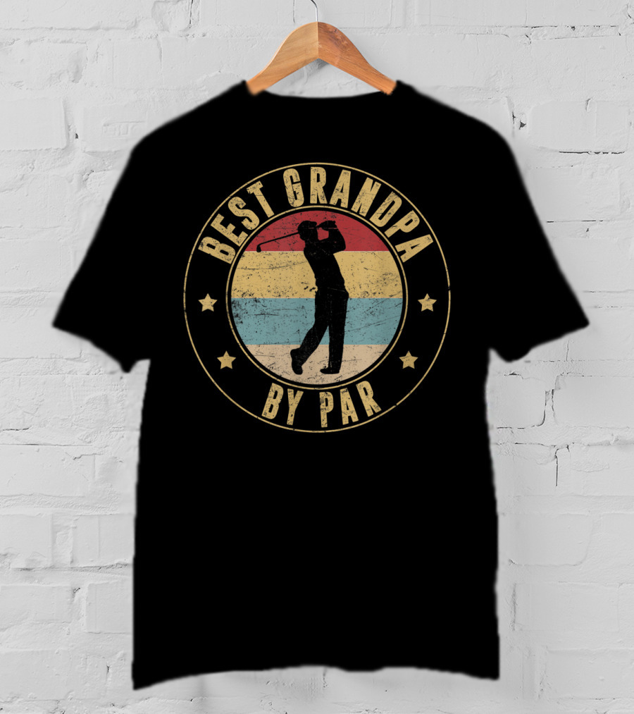 Best Grandpa By Par Vintage Golf Father's Day T-Shirt