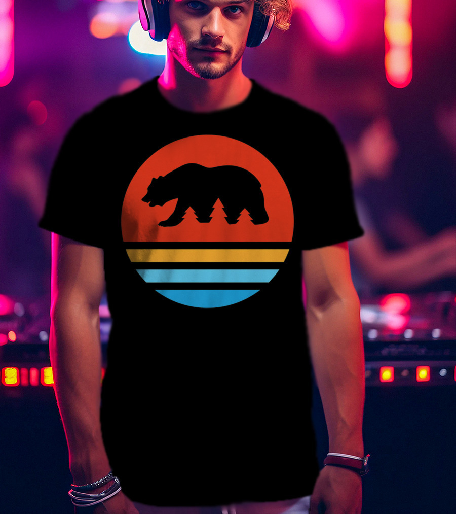 California Bear Sunset Stripes T-Shirt