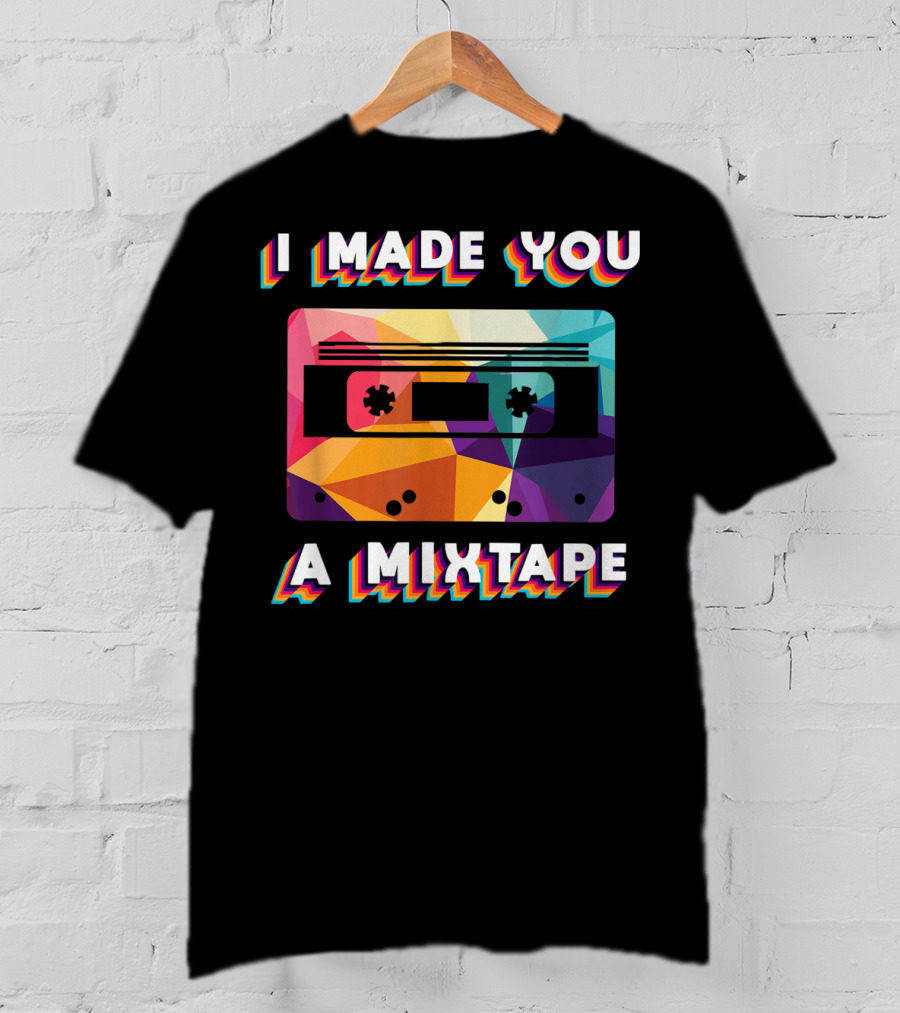 I Made You A Mixtape Colorful Cassette Vintage T-Shirt