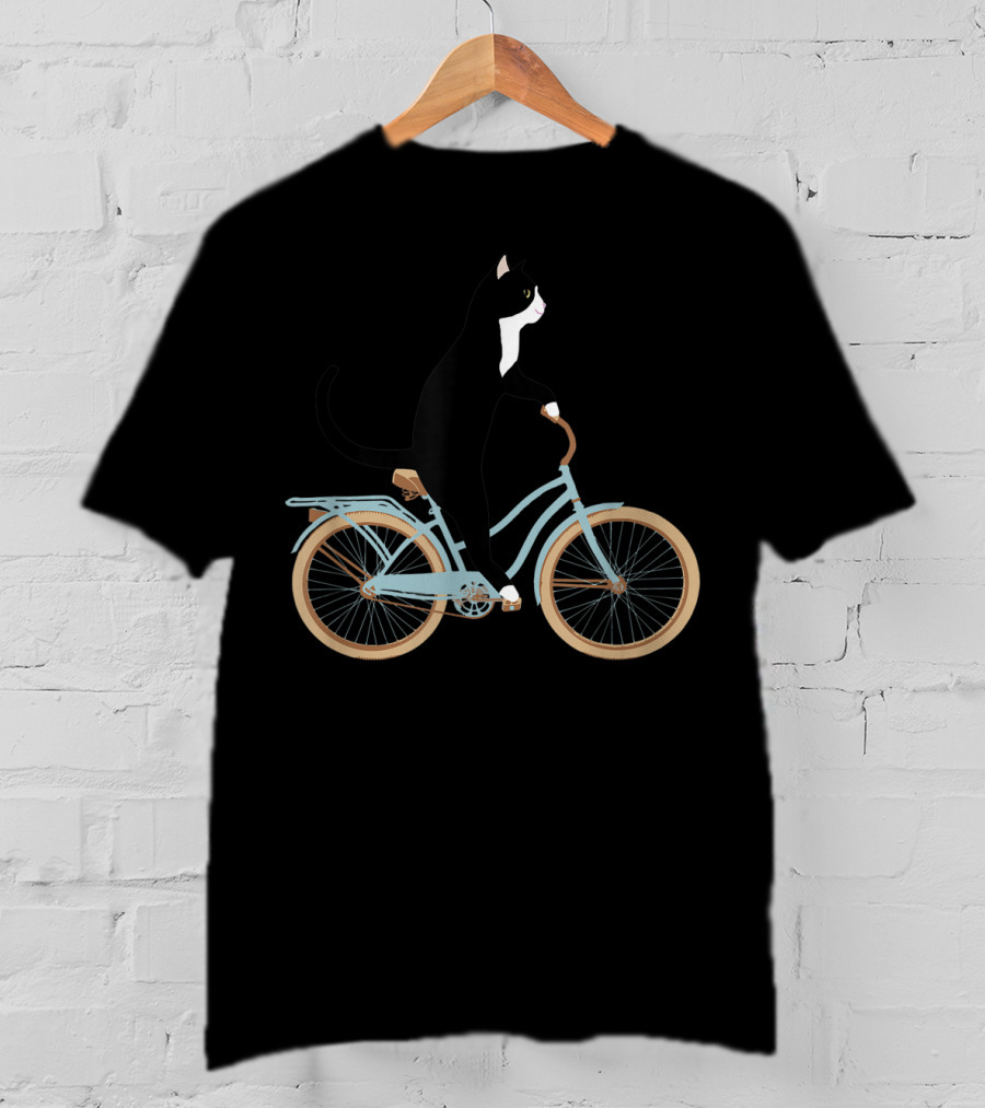 Cat Rides Bicycle T-Shirt