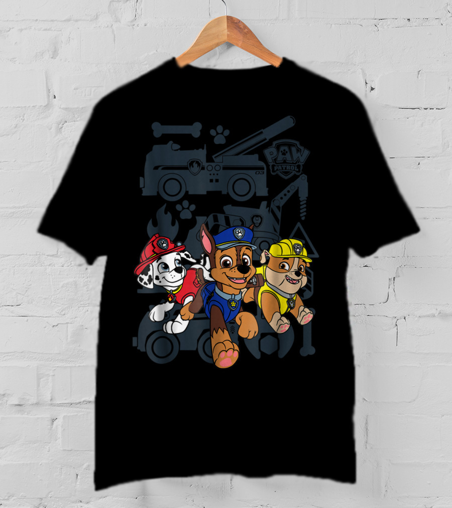 Paw Patrol Chase Marshall Rubble Adventure Vehicles T-Shirt