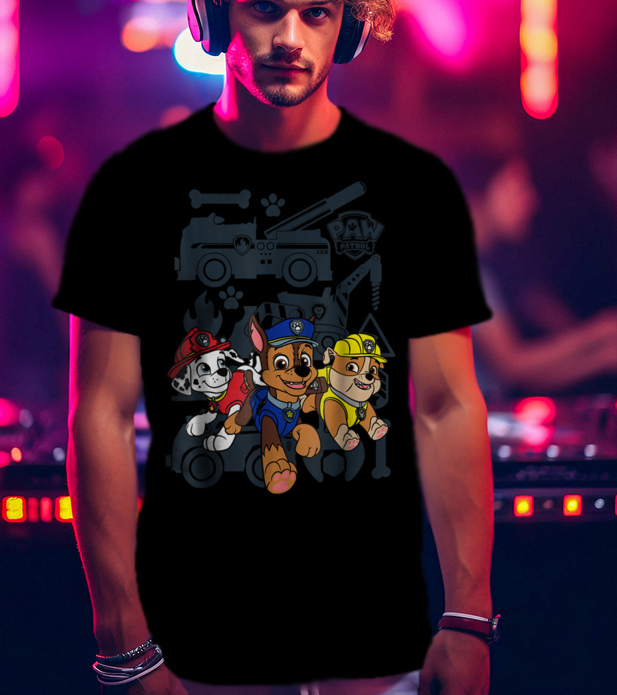 Paw Patrol Chase Marshall Rubble Adventure Vehicles T-Shirt