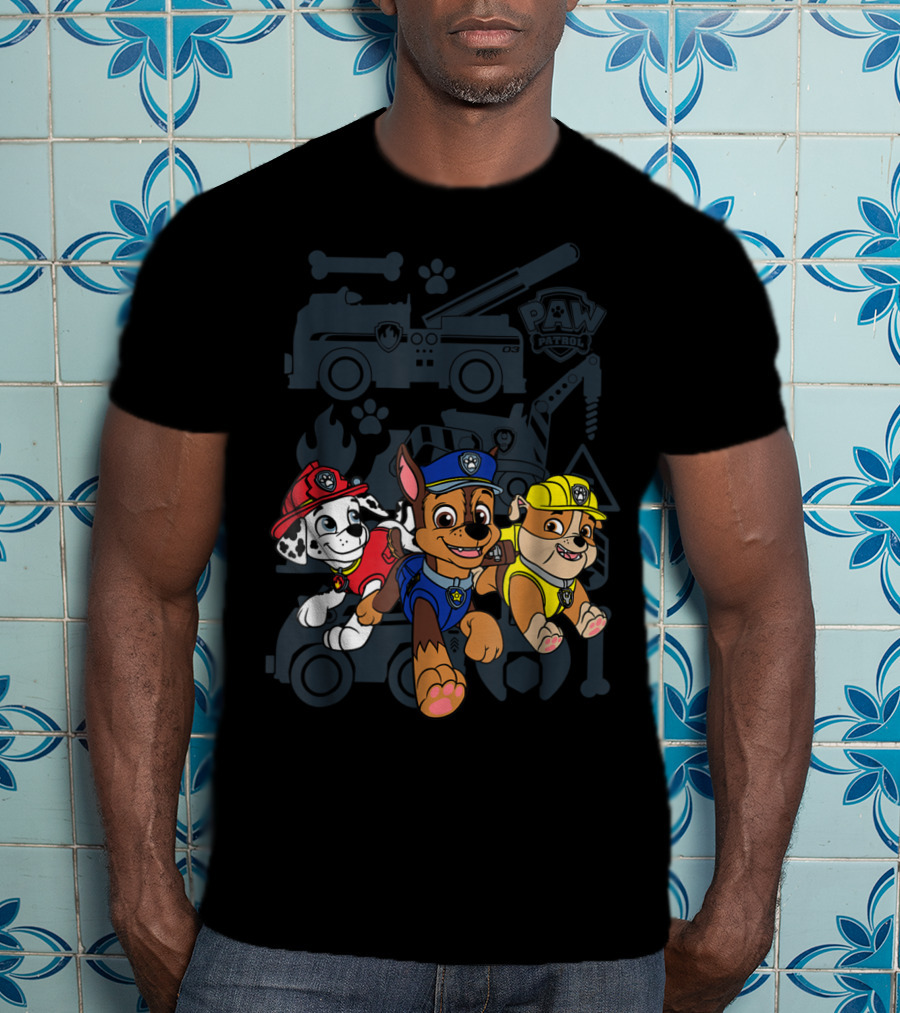 Paw Patrol Chase Marshall Rubble Adventure Vehicles T-Shirt