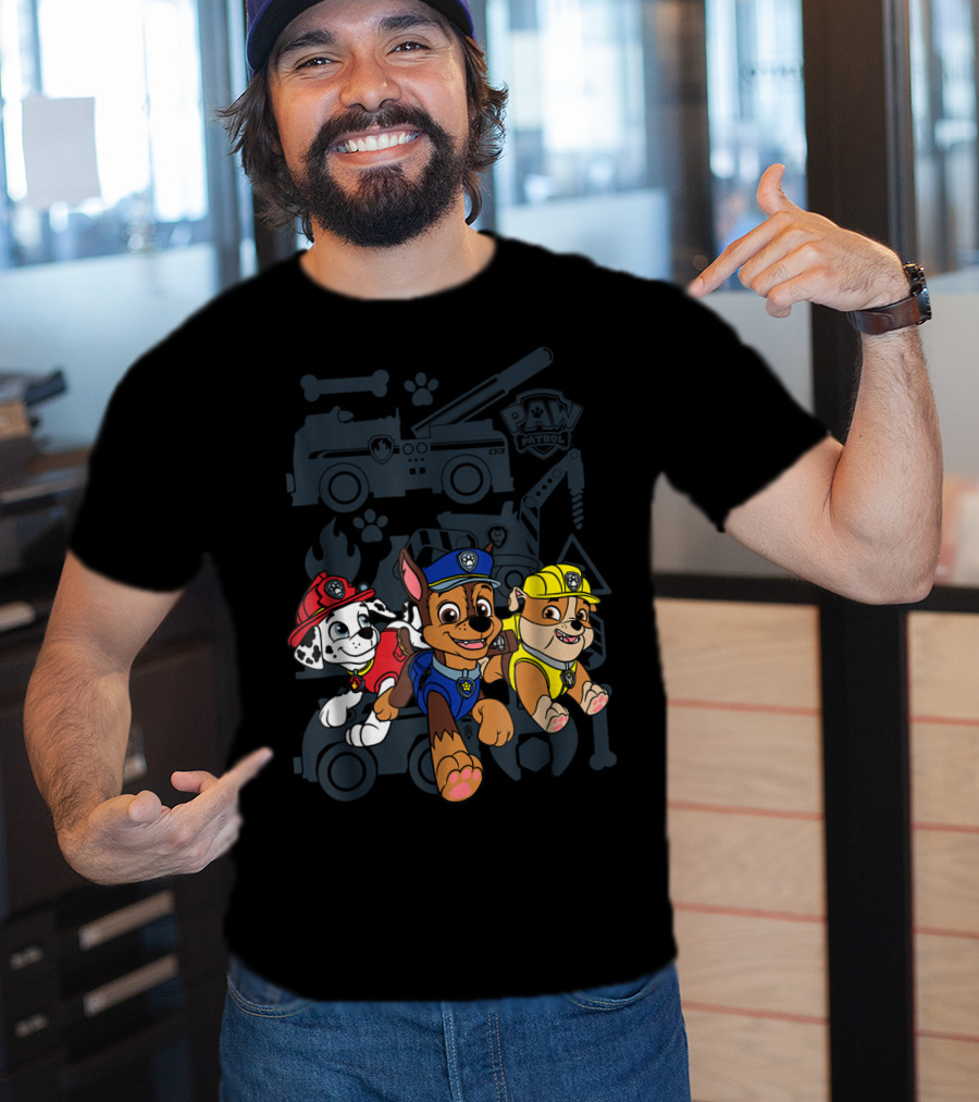 Paw Patrol Chase Marshall Rubble Adventure Vehicles T-Shirt