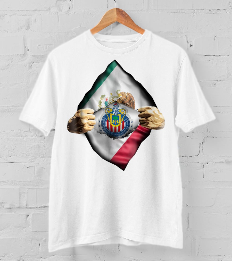 Chivas Guadalajara Heartbeat Love Mexican Flag Funny Fan T-Shirt