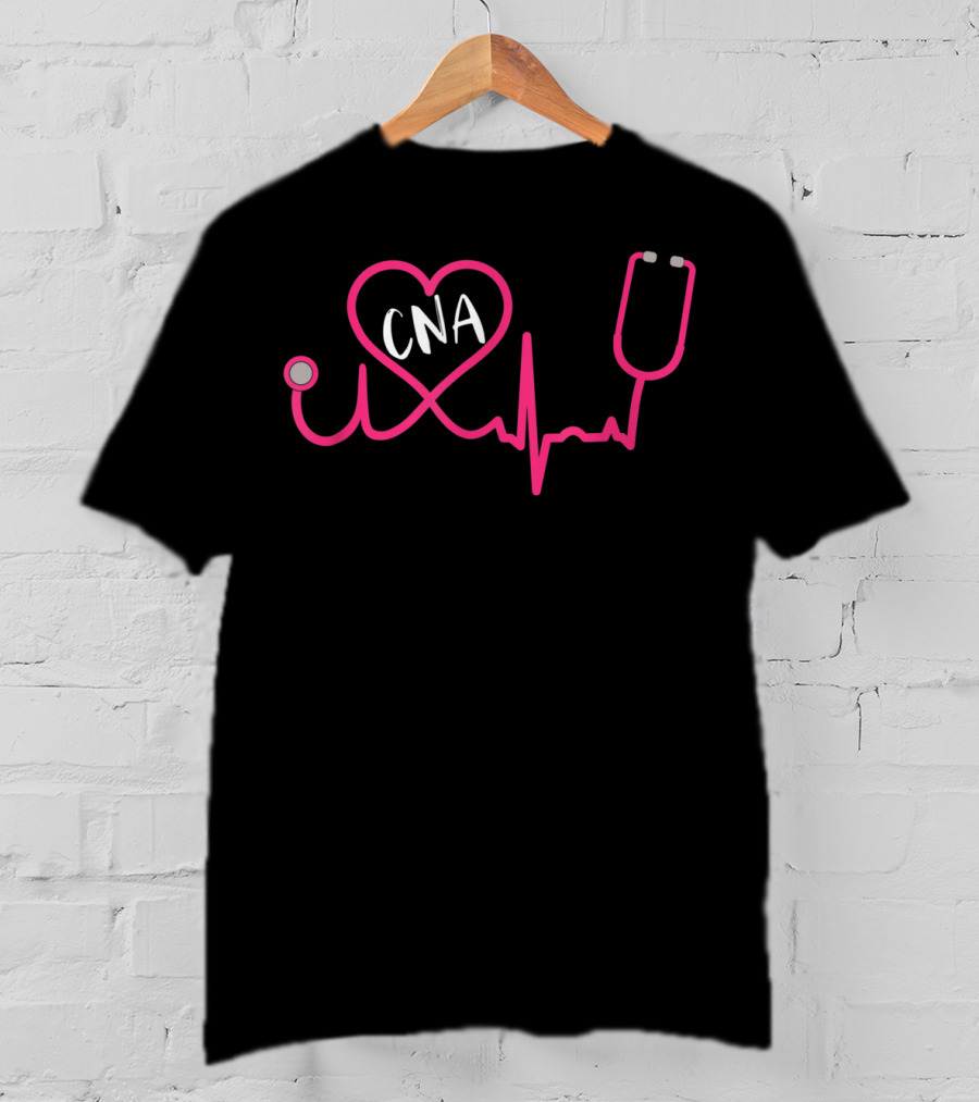 CNA Heartbeat Stethoscope Nursing Assistant EKG T-Shirt