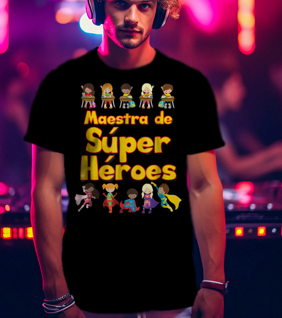 Maestra De Súper Héroes Comic Book Super Hero Student Spanish Teacher T-Shirt