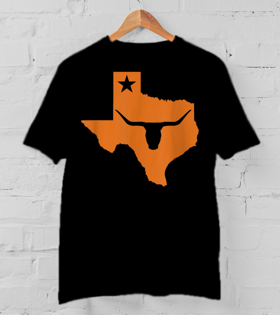 Texas Longhorn Bull Orange State Star T-Shirt