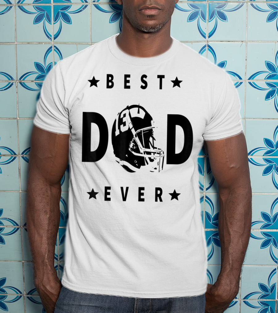 Best Dad Ever Football Helmet Dallas Cowboys Fan T-Shirt