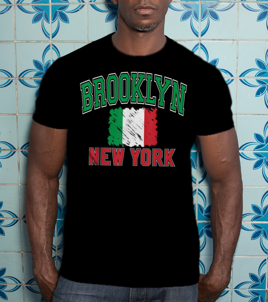 Brooklyn New York Italian Flag Varsity T-Shirt
