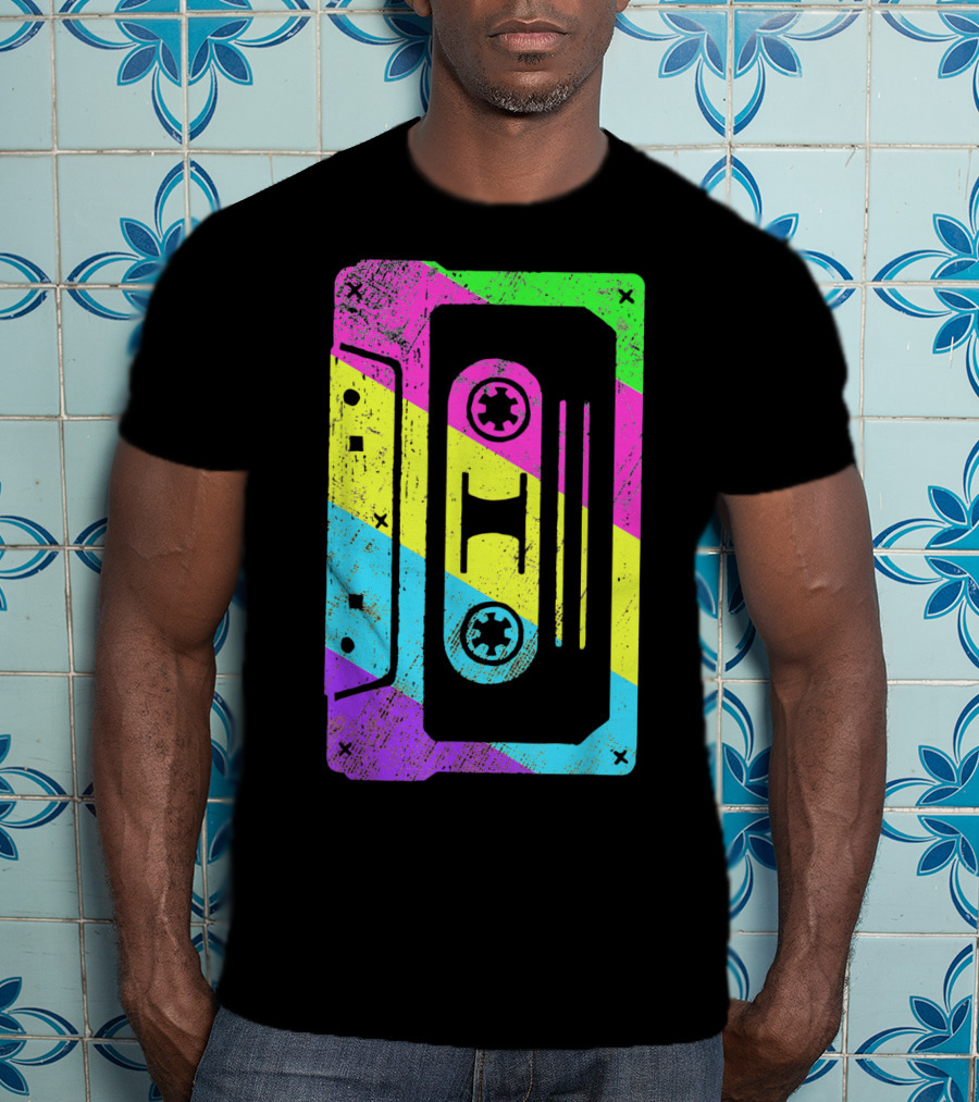 Retro Rainbow Cassette Tape Costume T-Shirt