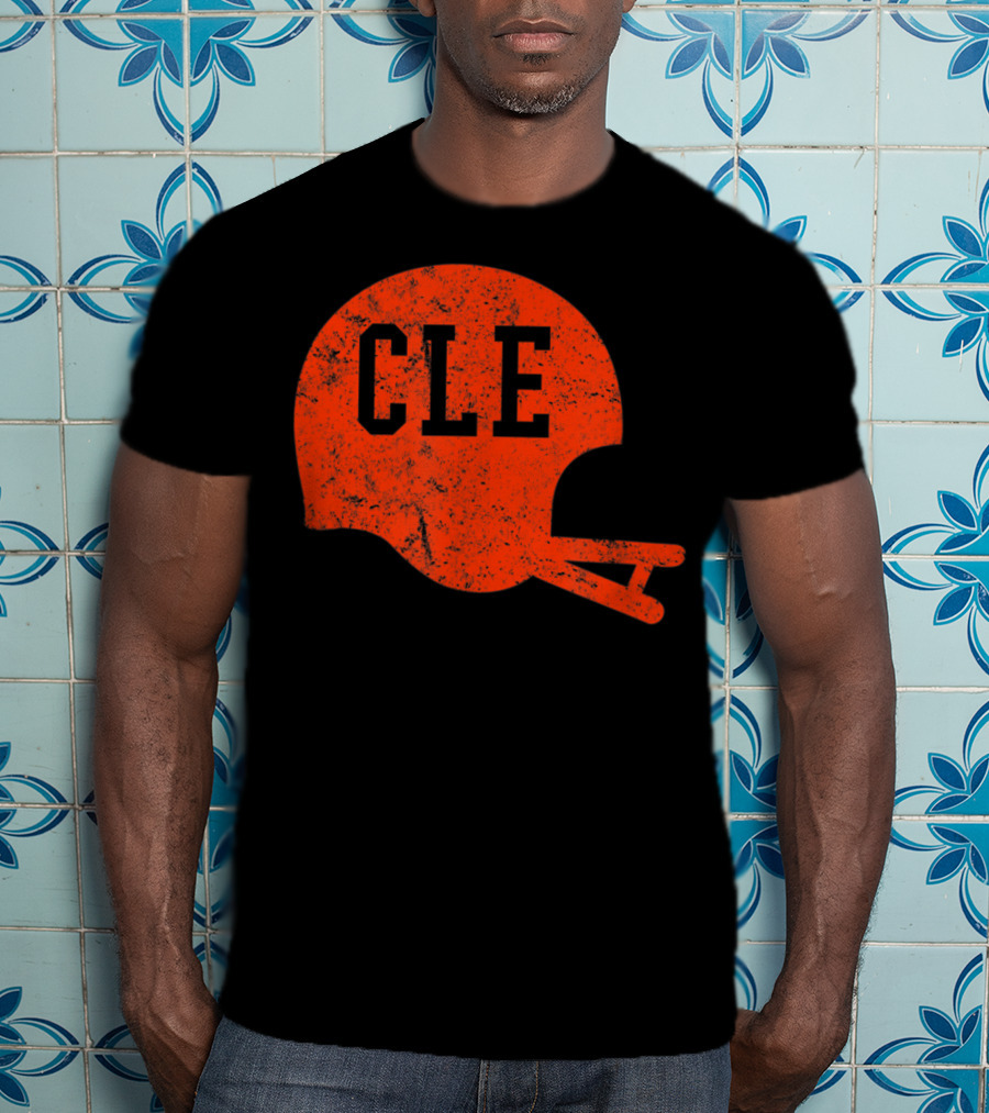 Cleveland Ohio Football CLE Vintage Helmet T-Shirt