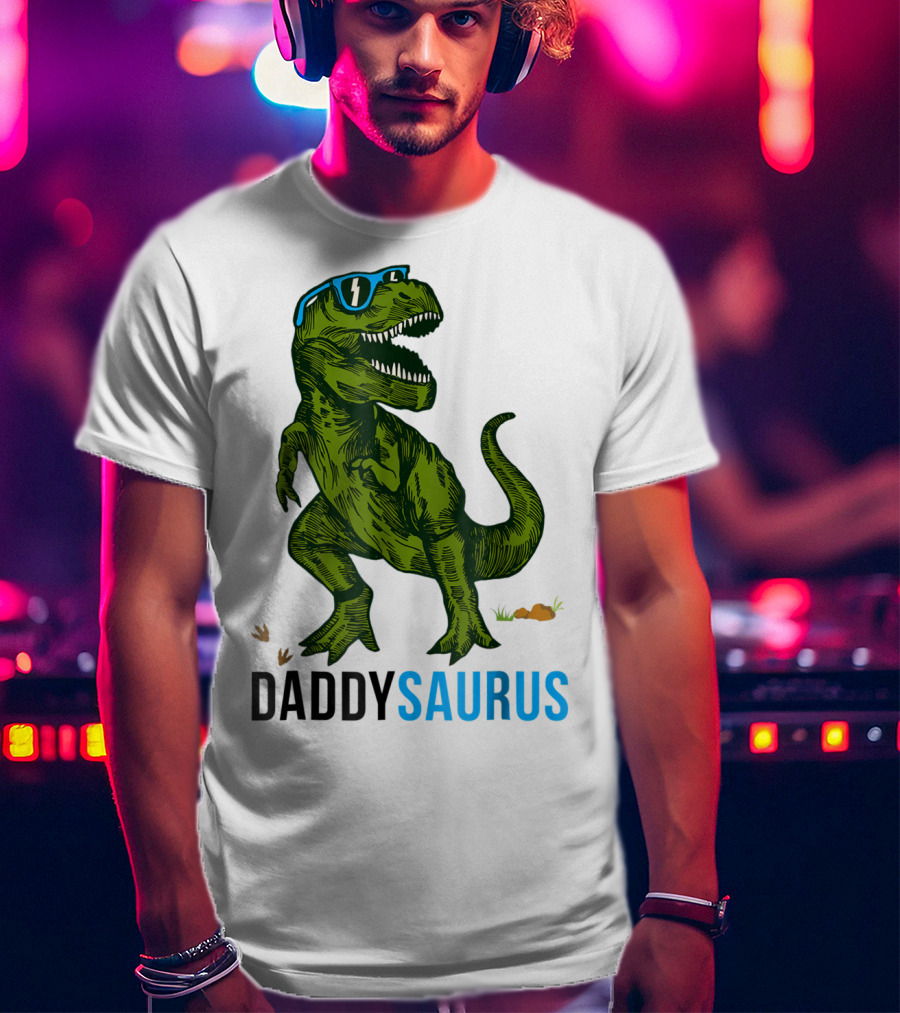 Daddysaurus Rex Dinosaur Dad Fathers Day Fun T-Shirt