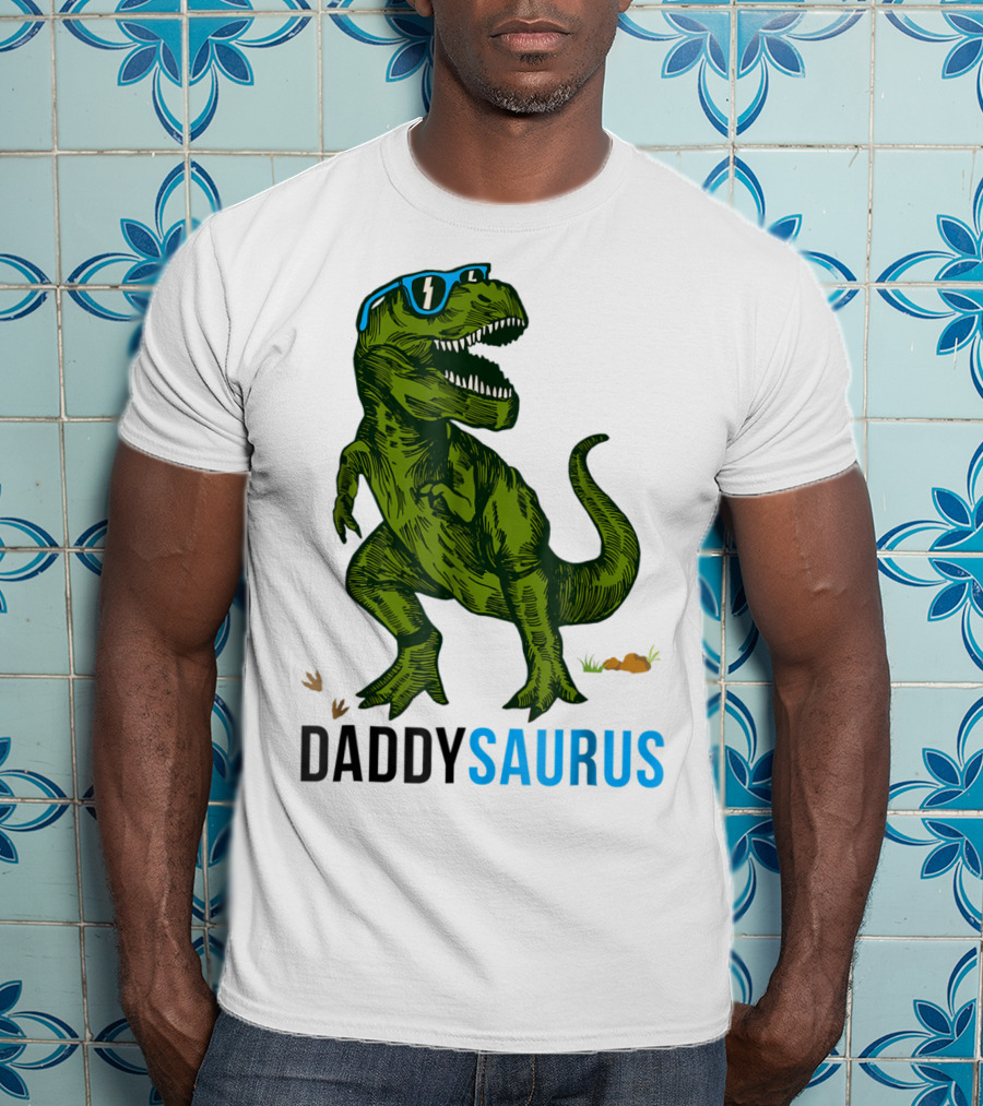 Daddysaurus Rex Dinosaur Dad Fathers Day Fun T-Shirt