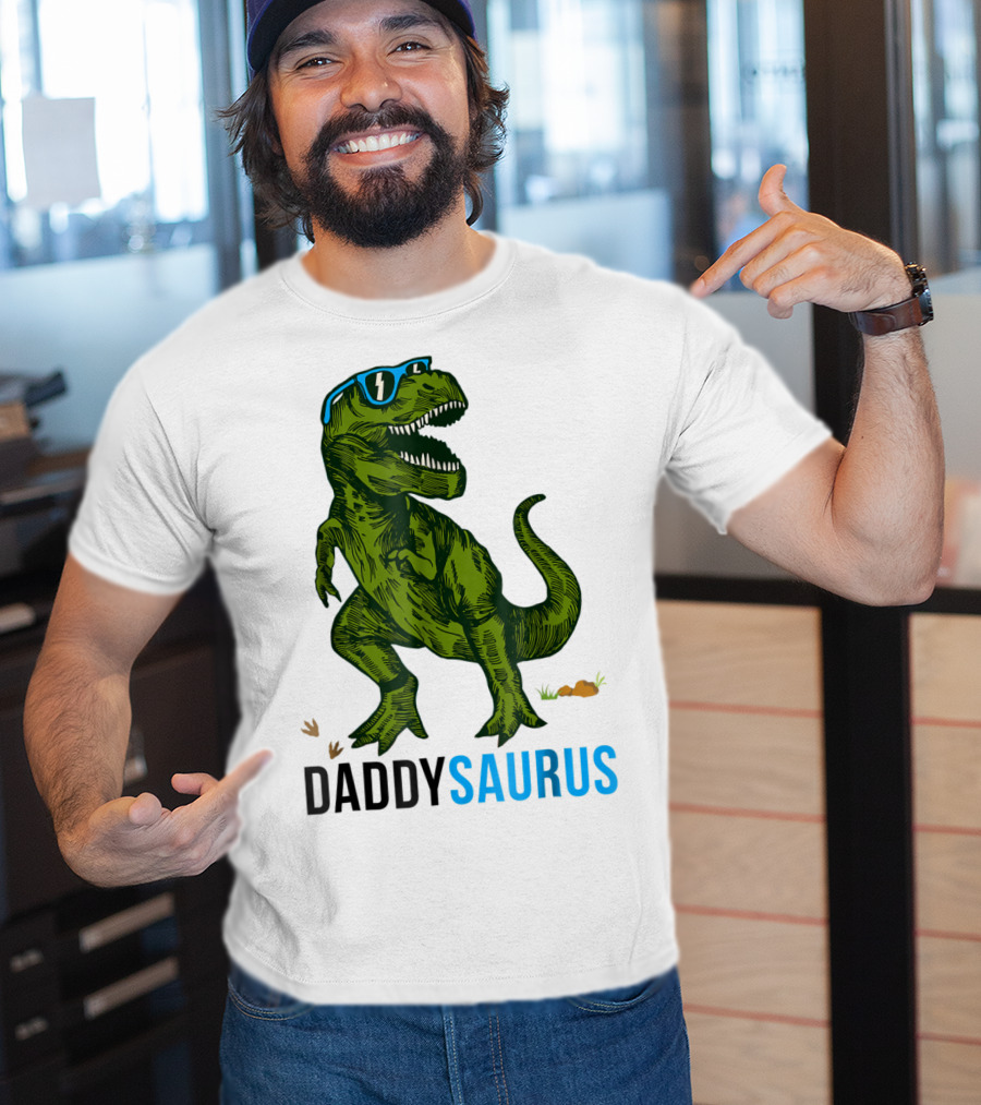 Daddysaurus Rex Dinosaur Dad Fathers Day Fun T-Shirt