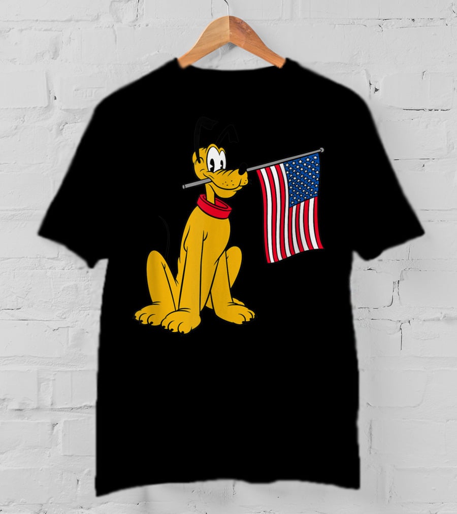 Disney Pluto American Flag T-Shirt