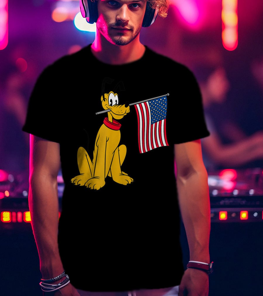 Disney Pluto American Flag T-Shirt