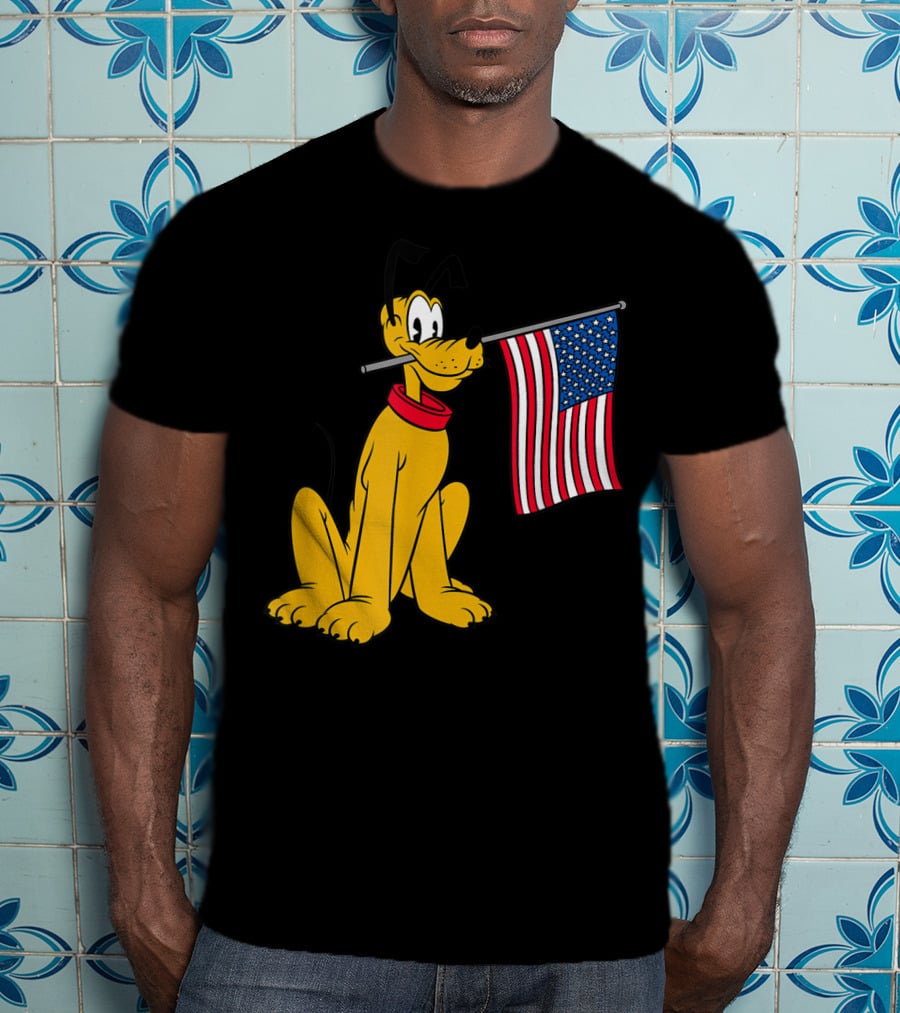 Disney Pluto American Flag T-Shirt