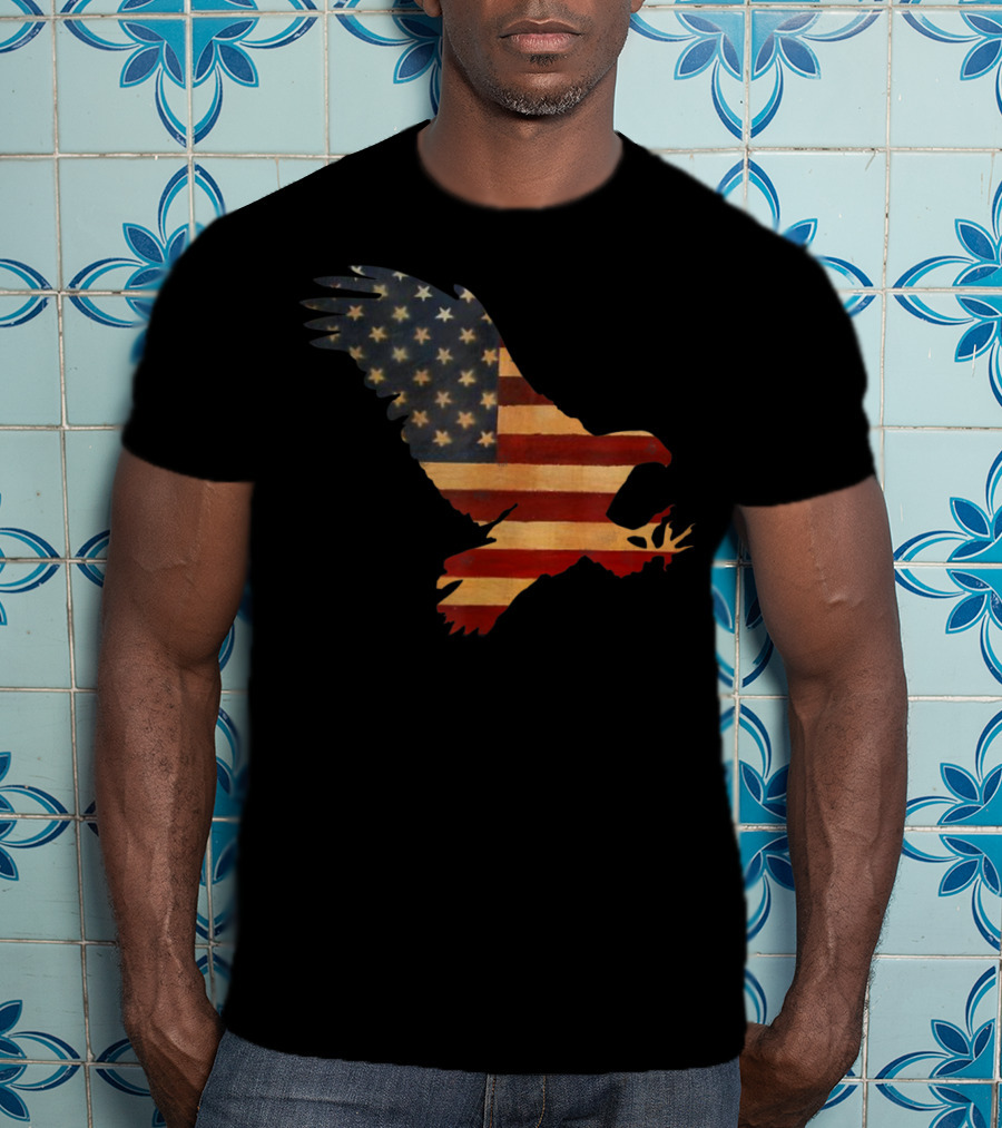 American Flag Eagle Silhouette Cool T-Shirt