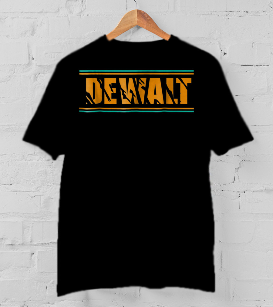Dewalt Orange And Black Logo With Distressed Stripe Background T-Shirt