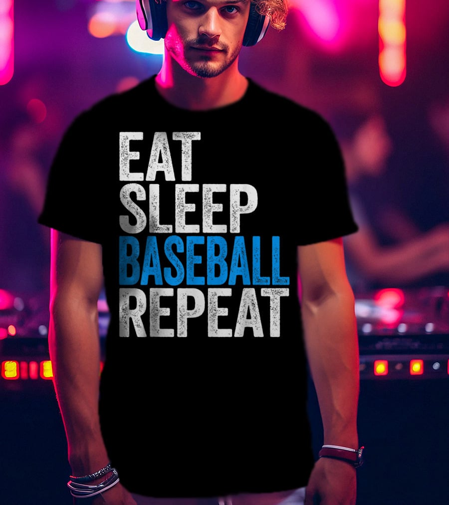 Eat Sleep Baseball Repeat Classic Sports Routine T-Shirt