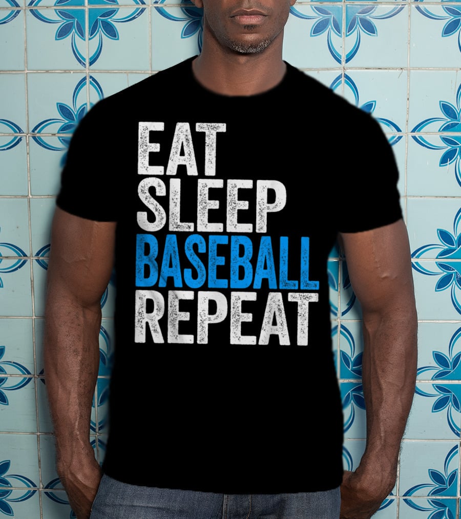 Eat Sleep Baseball Repeat Classic Sports Routine T-Shirt