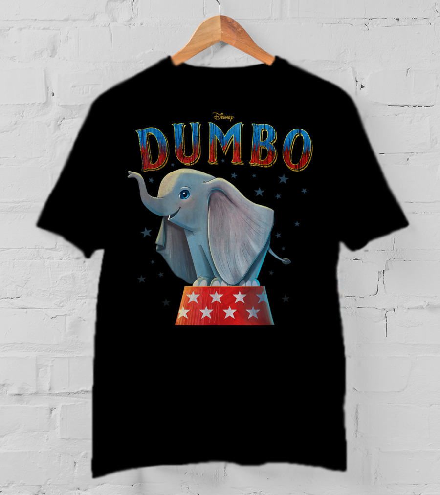Disney Dumbo Circus Elephant On Star-Patterned Pedestal T-Shirt