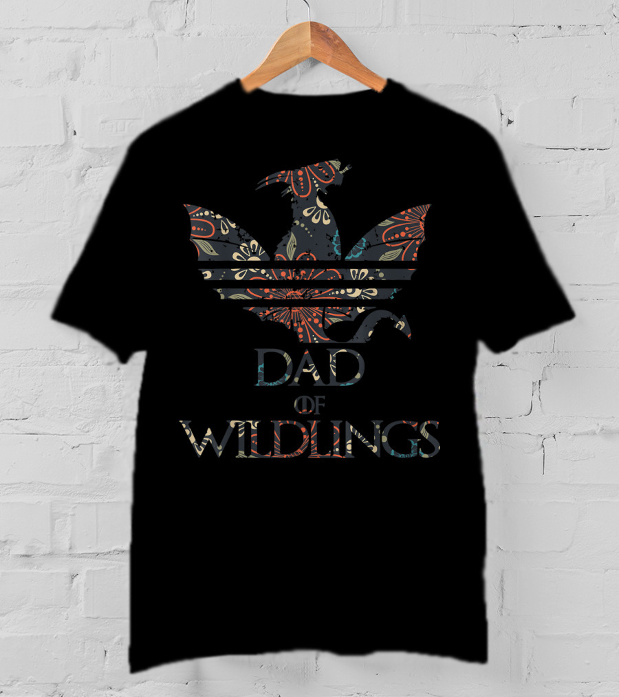 Dad Of Wildlings Floral Dragon T-Shirt