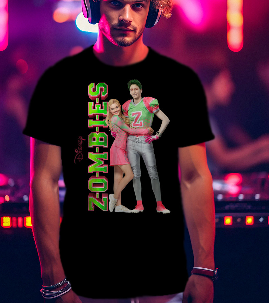 Disney Zombies Zed And Addison Cheerleader And Football Player T-Shirt