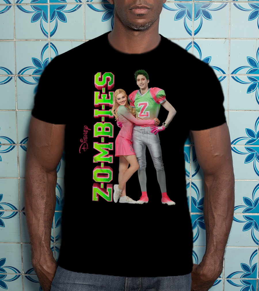 Disney Zombies Zed And Addison Cheerleader And Football Player T-Shirt