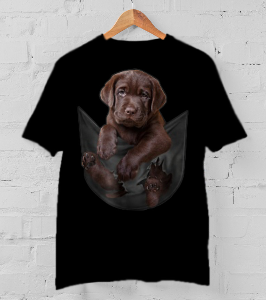 Chocolate Labrador Dog In Your Pocket T-Shirt