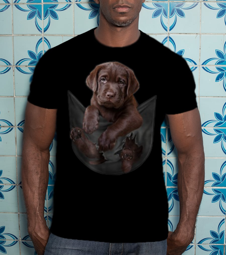 Chocolate Labrador Dog In Your Pocket T-Shirt